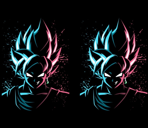 Black Goku Face Art Blue and pink hair handyhüllen