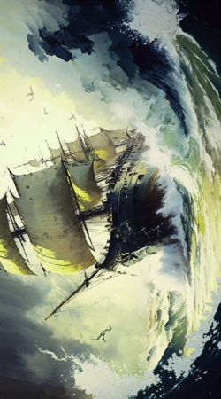 Ocean Ship Painting handyhüllen