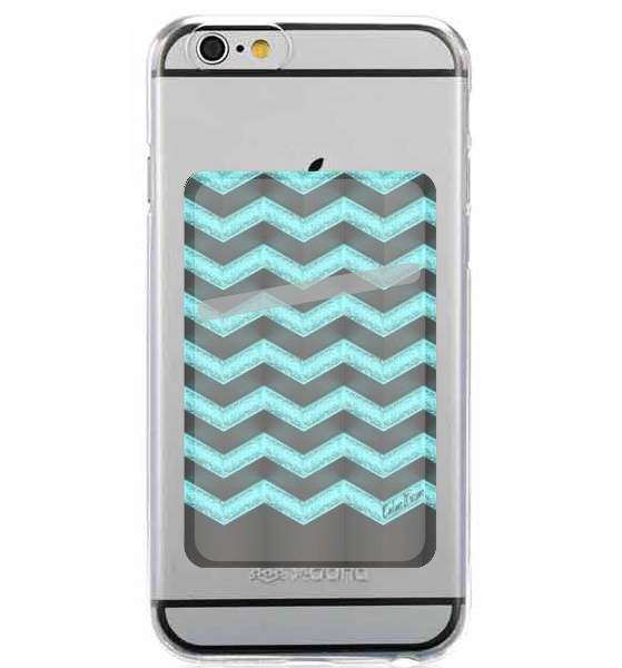 Blue Glitter Chevron für Slot Card