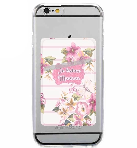 Pink floral Marinière - Je t'aime Maman für Slot Card