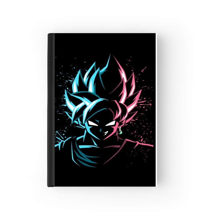 Black Goku Face Art Blue and pink hair für Passhülle