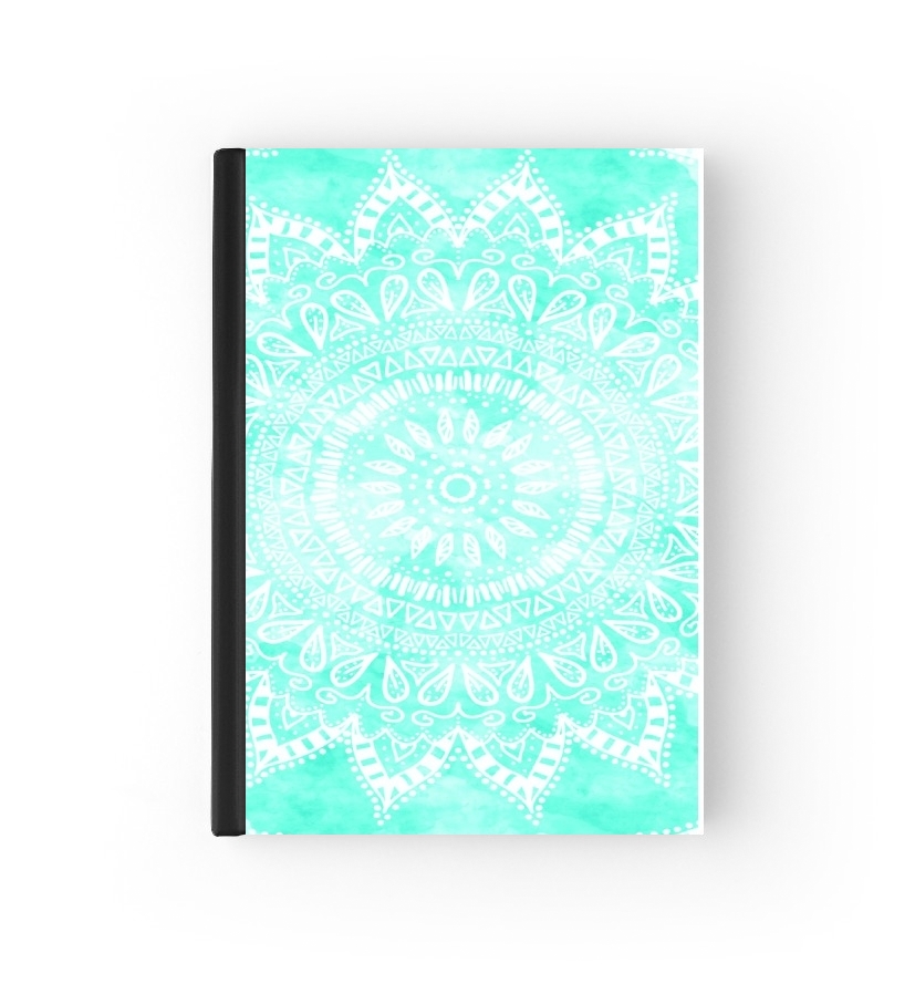 Mint Bohemian Flower Mandala für Passhülle