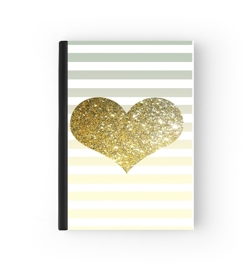 Sunny Gold Glitter Heart für Passhülle