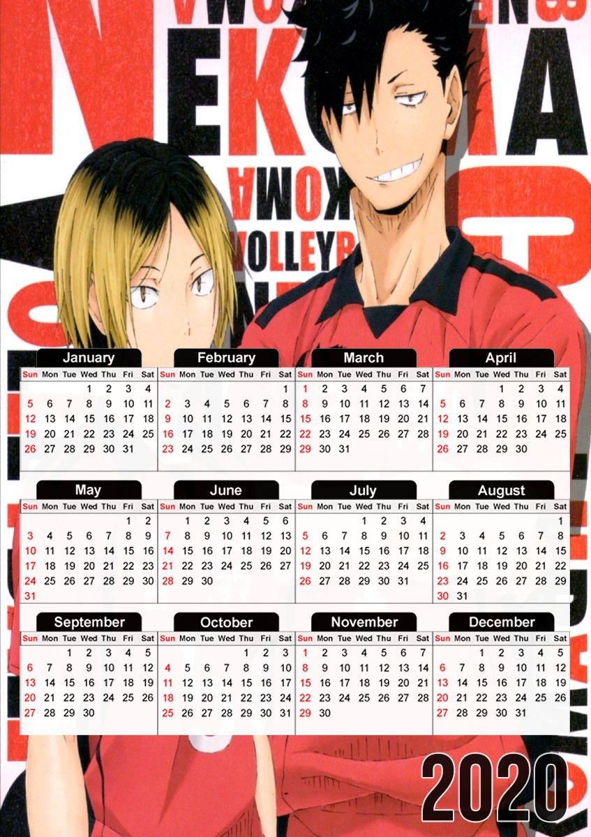  Haikyuu Nekoma für A3 Fotokalender 30x43cm