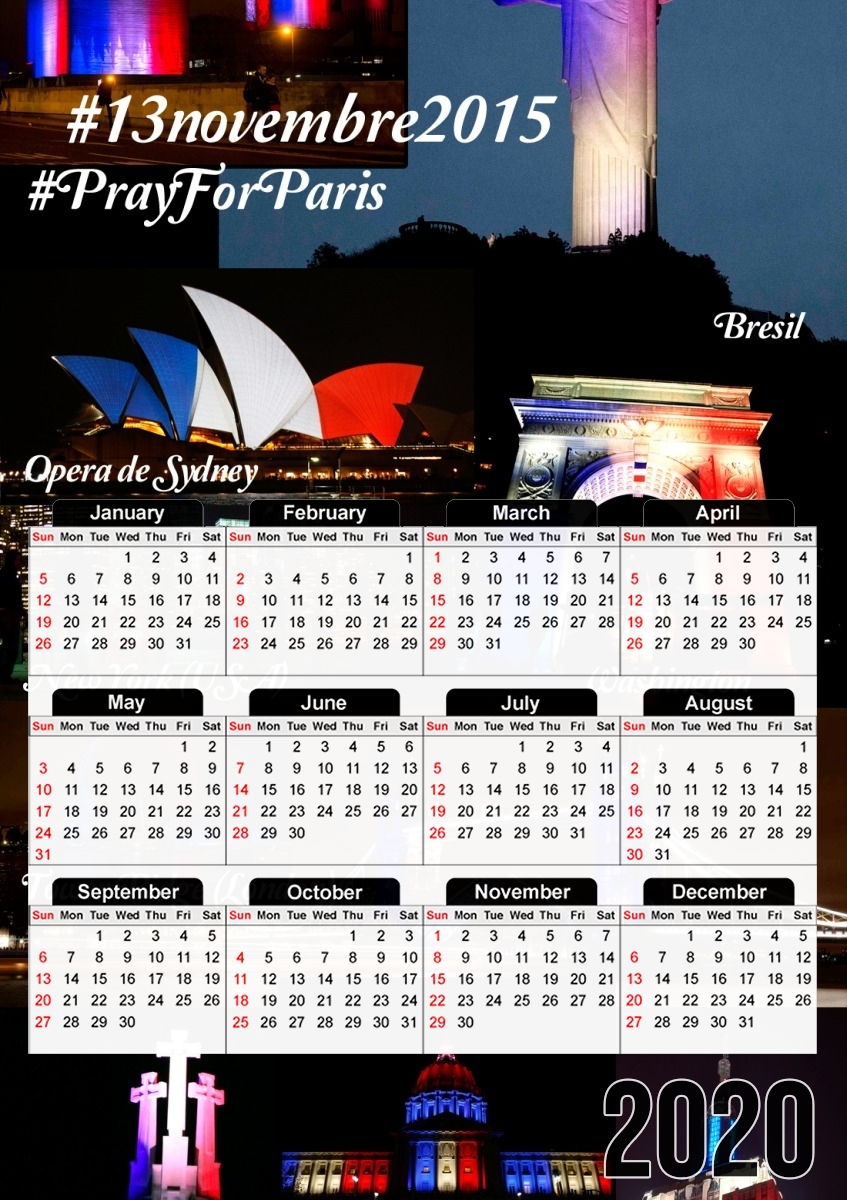 13 Novembre 2015 - Pray For Paris für A3 Fotokalender 30x43cm