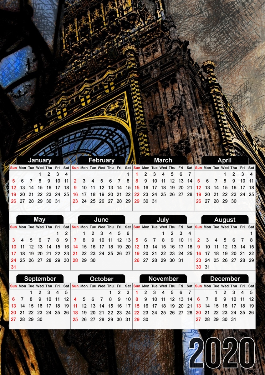 Abstract Big Ben London für A3 Fotokalender 30x43cm