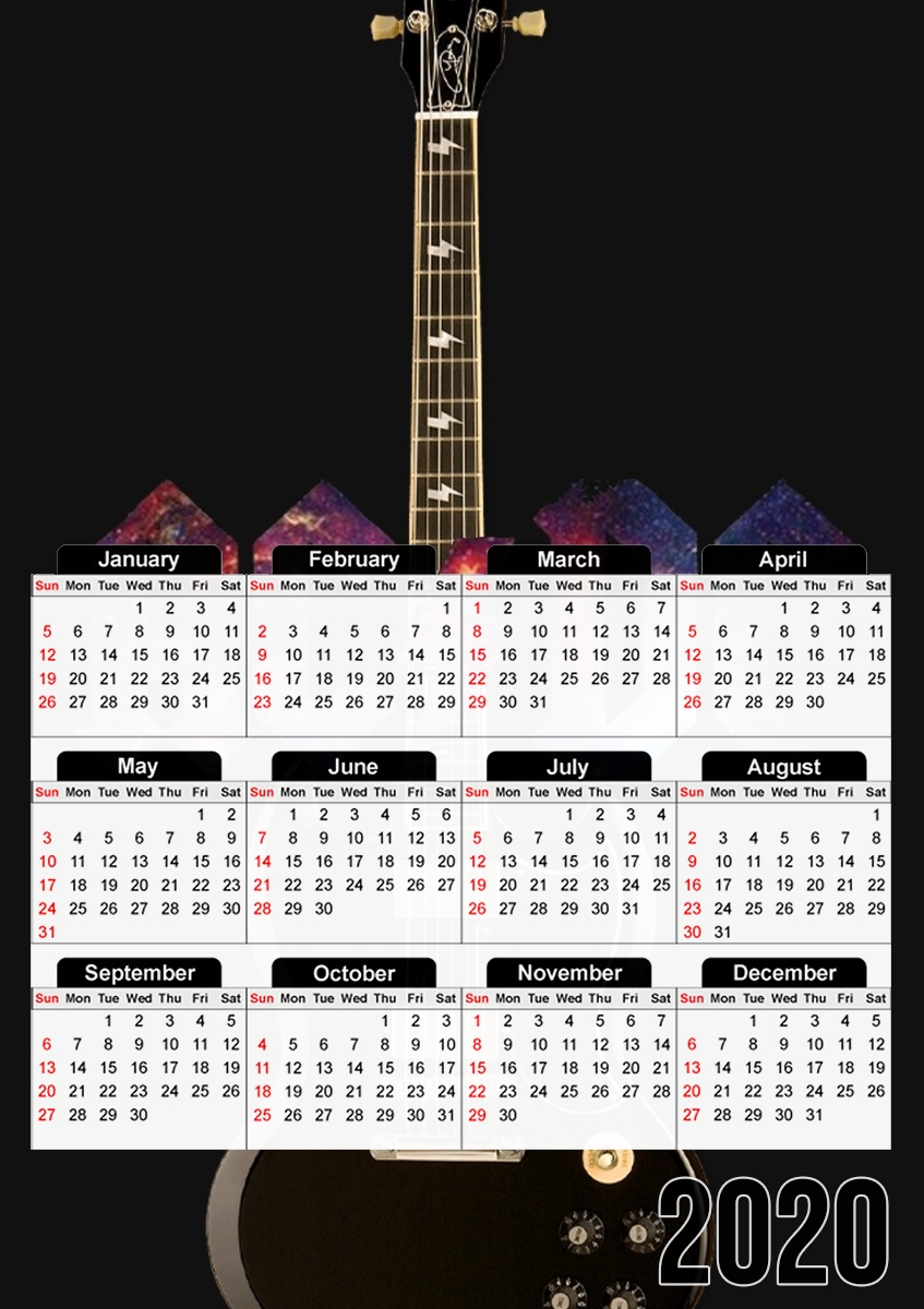 AcDc Guitare Gibson Angus für A3 Fotokalender 30x43cm