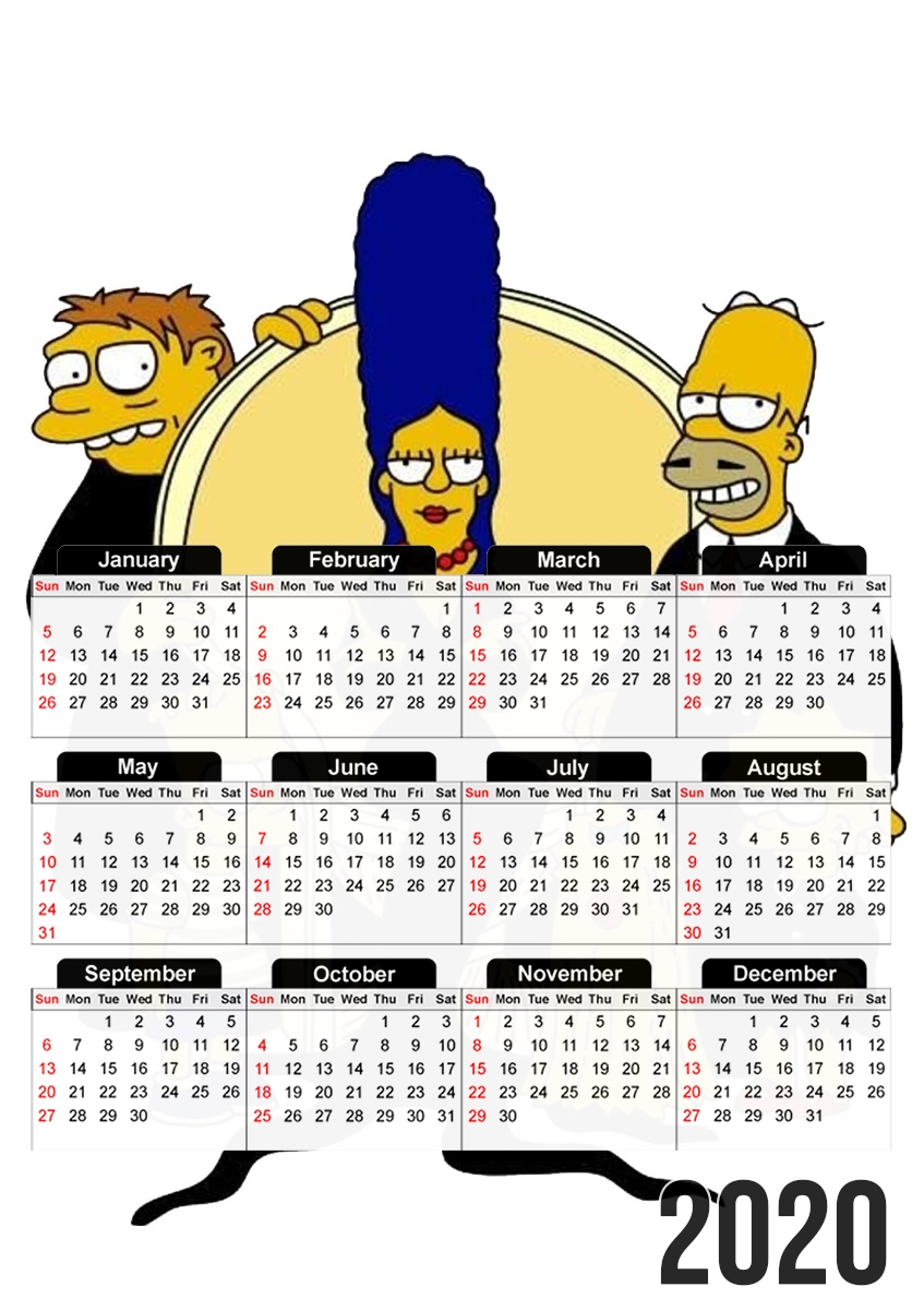 Adams Familly x Simpsons für A3 Fotokalender 30x43cm