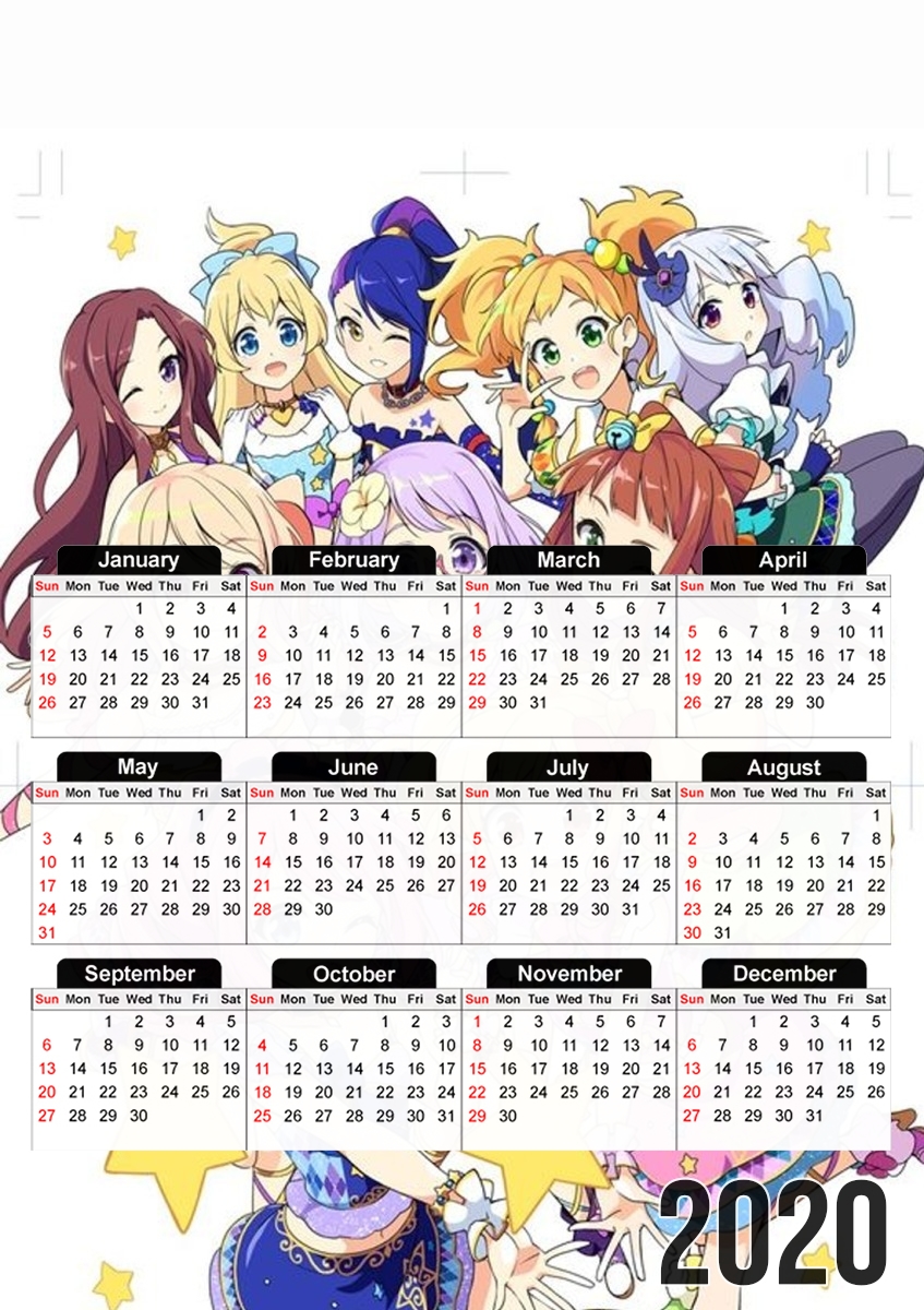 Aikatsu be an idol für A3 Fotokalender 30x43cm