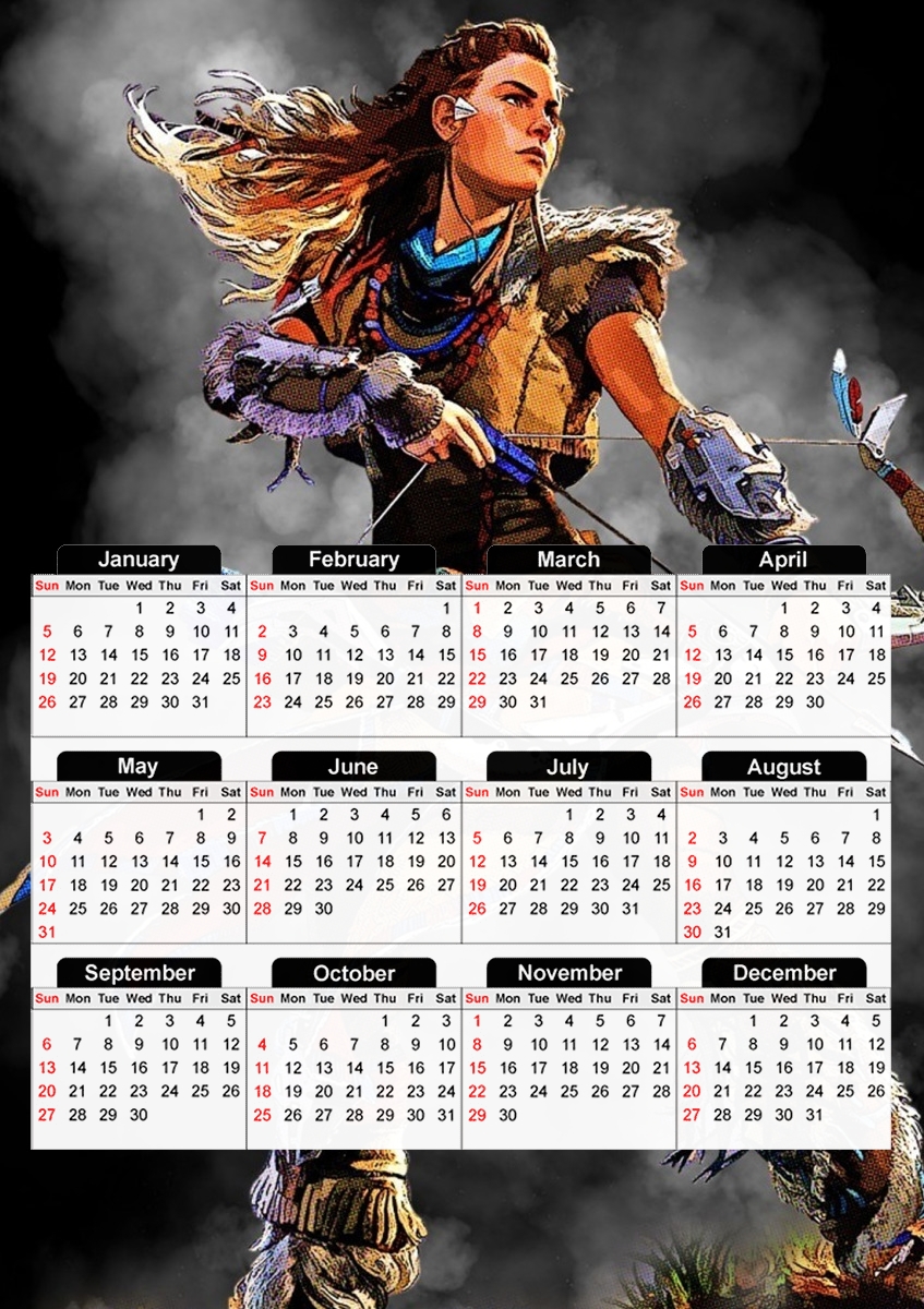 Aloy Horizon Zero Dawn für A3 Fotokalender 30x43cm