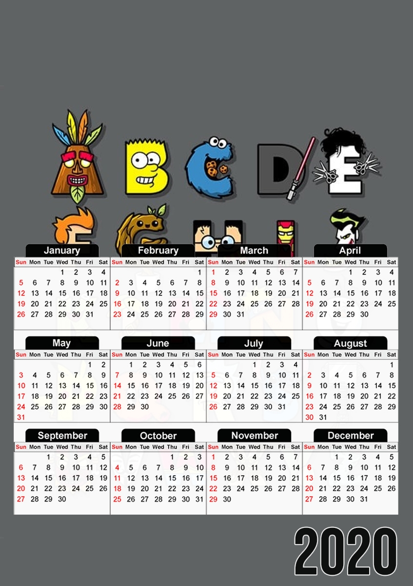 Alphabet Geek für A3 Fotokalender 30x43cm