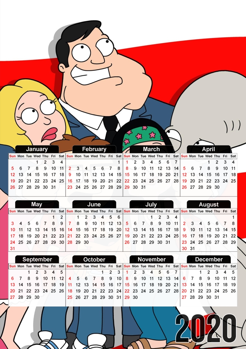 American Dad USA Mashup für A3 Fotokalender 30x43cm