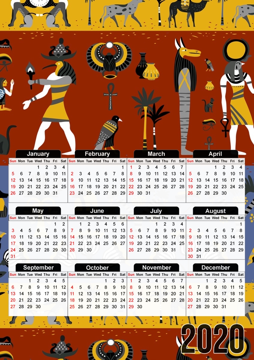 Ancient egyptian religion seamless pattern für A3 Fotokalender 30x43cm