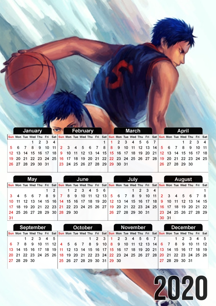 Aomine Basket Kuroko Fan ART für A3 Fotokalender 30x43cm