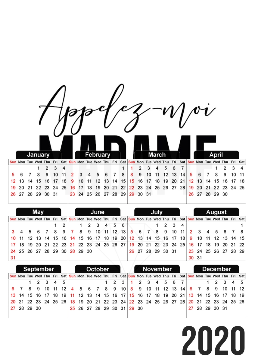 Appelez moi madame Mariage für A3 Fotokalender 30x43cm