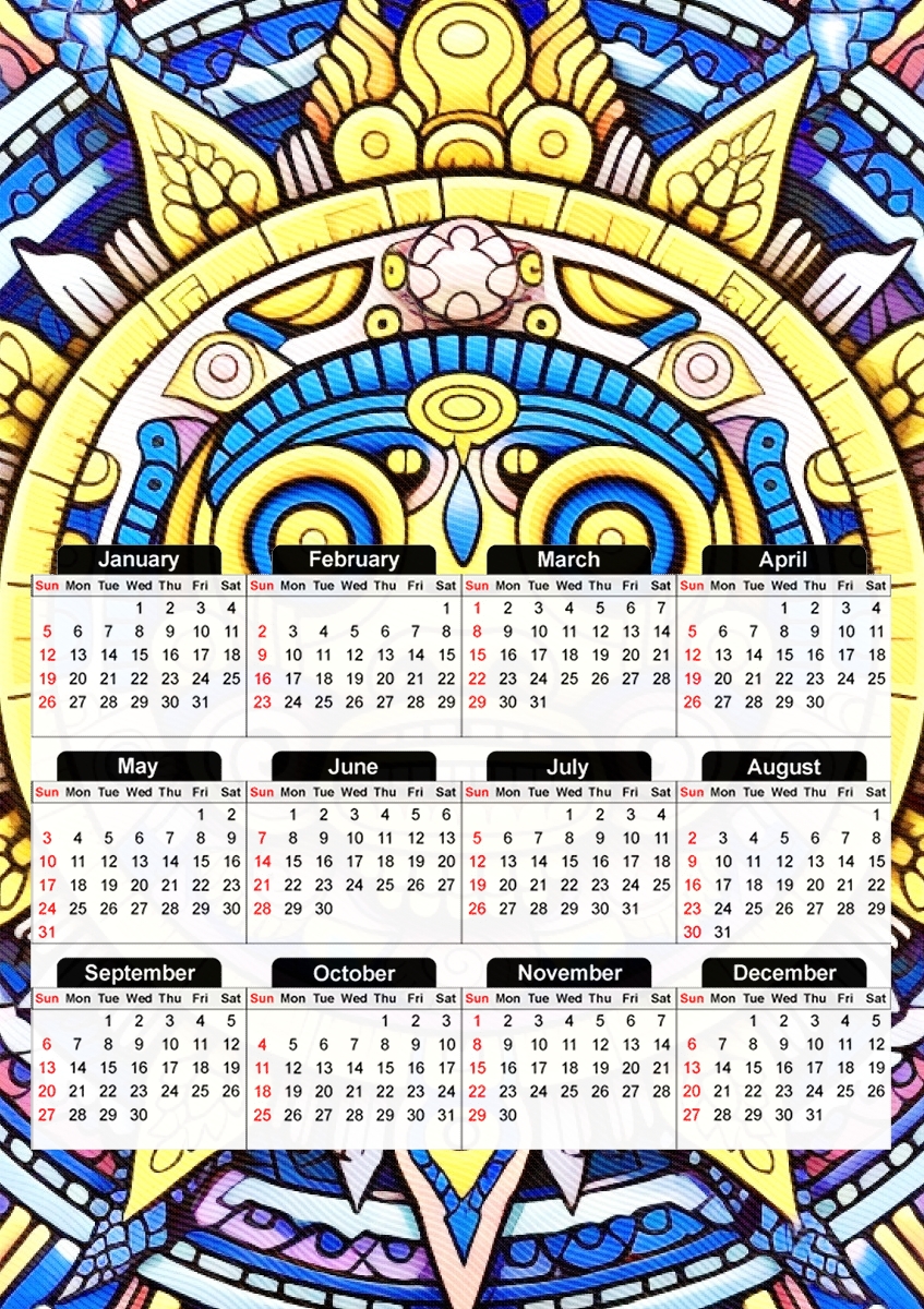 Aztec God Shield für A3 Fotokalender 30x43cm