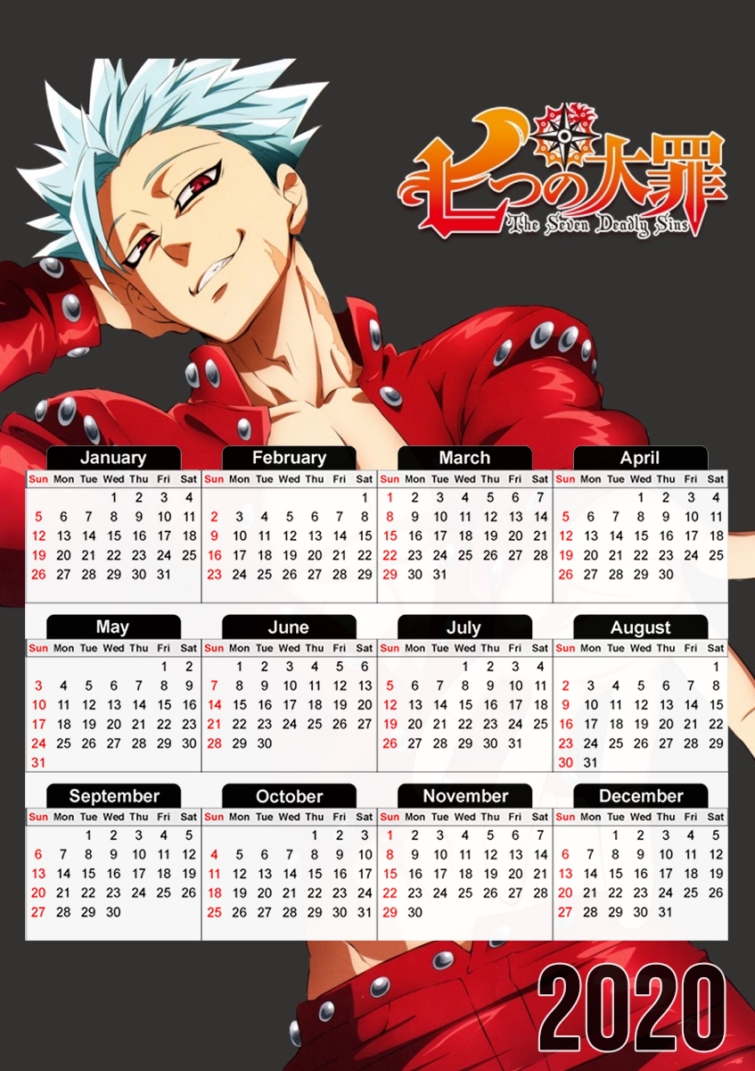 Ban Seven Deadly Sins für A3 Fotokalender 30x43cm