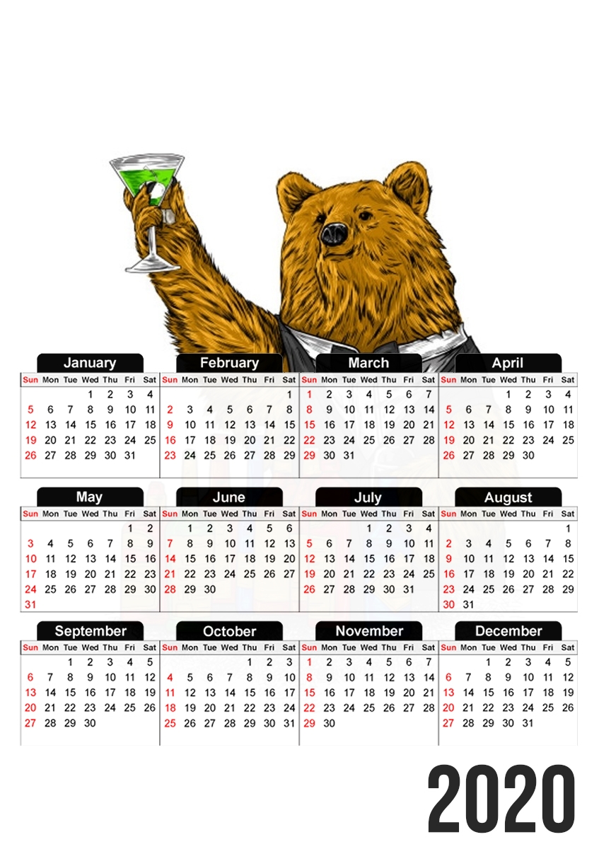 Bartender Bear für A3 Fotokalender 30x43cm