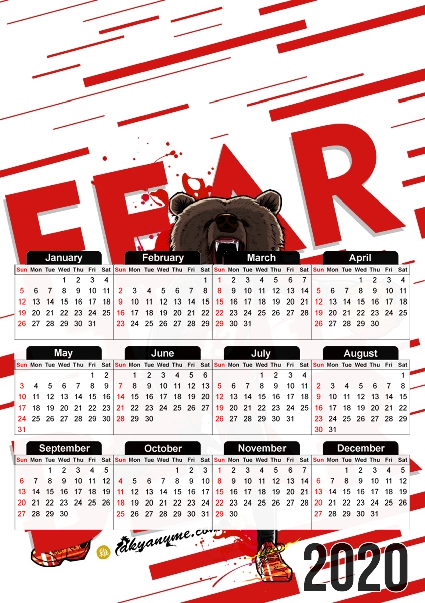 Beasts Collection: Fear the Bear für A3 Fotokalender 30x43cm