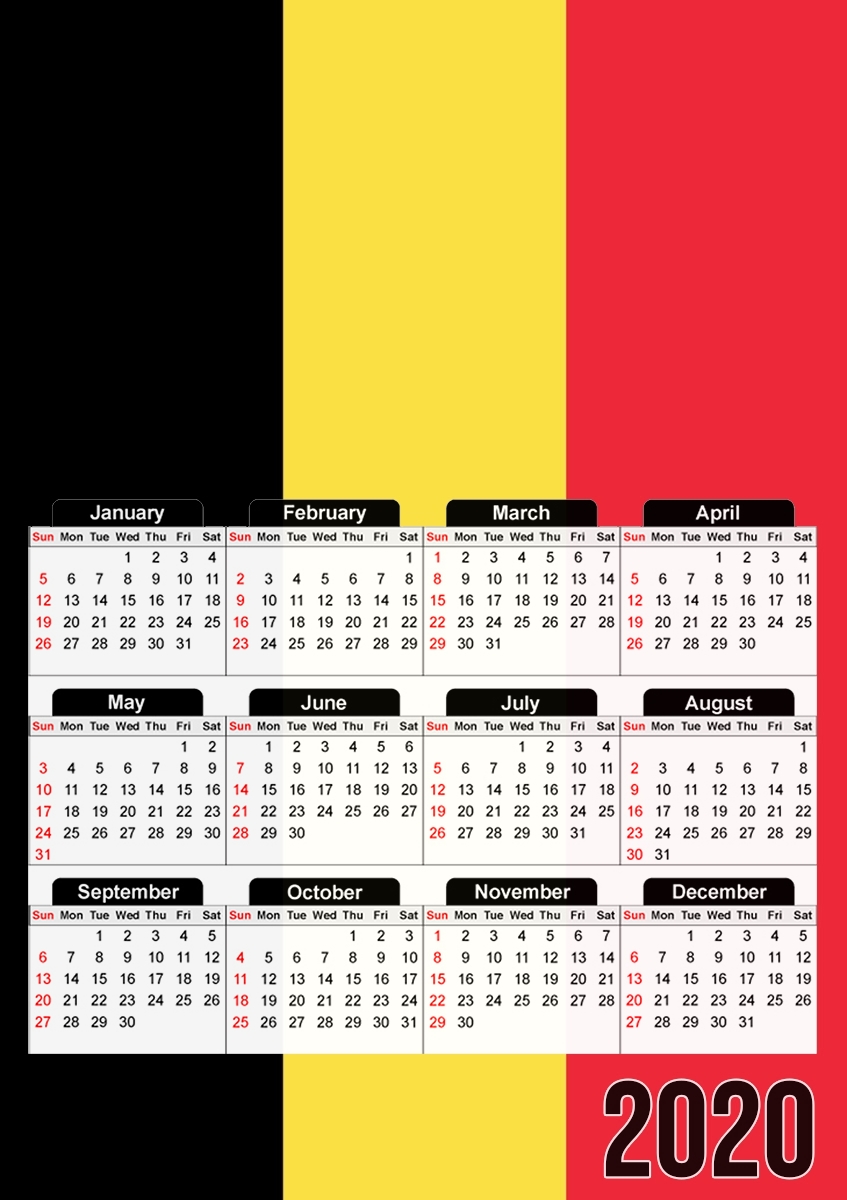 Belgium Flag für A3 Fotokalender 30x43cm