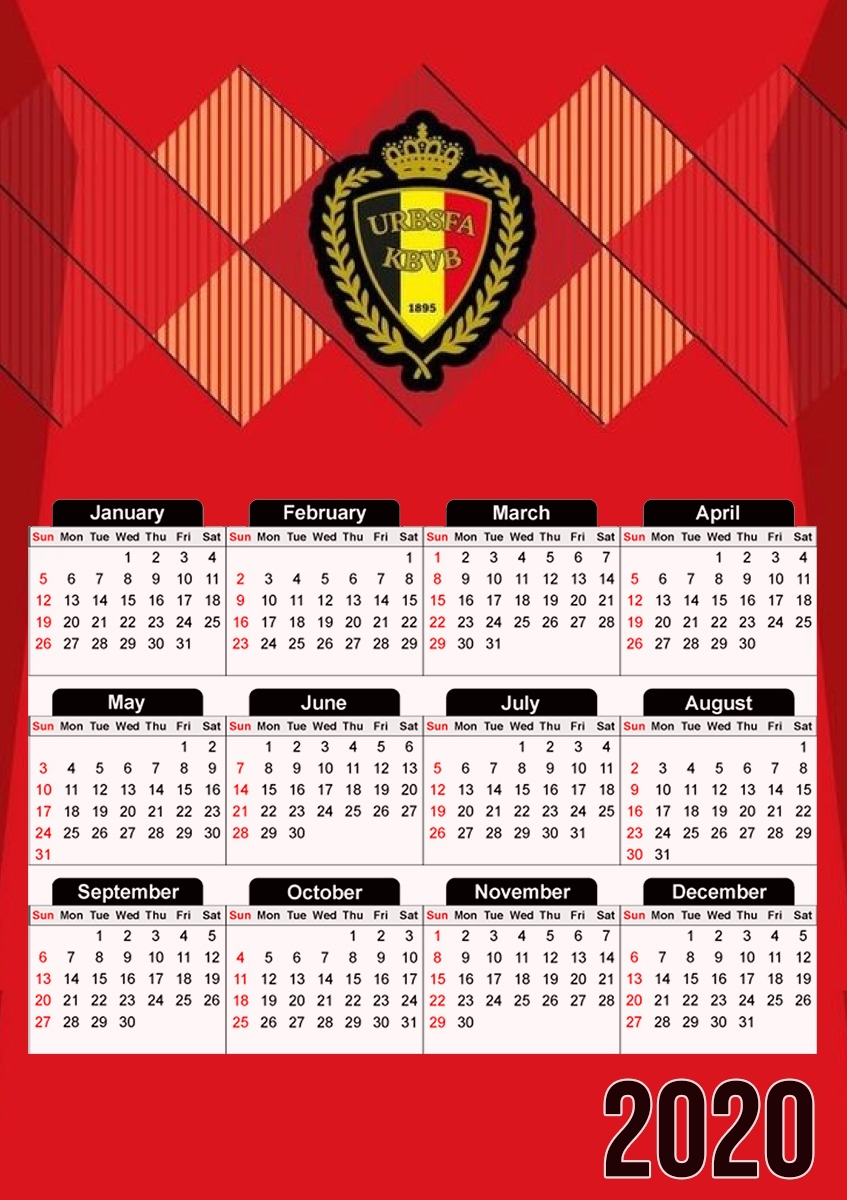 Belgium Football 2018 für A3 Fotokalender 30x43cm