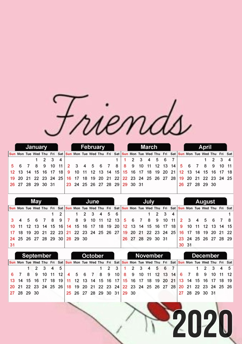 BFF Best Friends Pink Friends Side für A3 Fotokalender 30x43cm