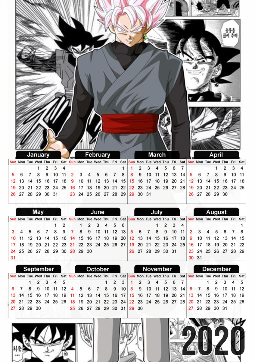 Black Goku Scan Art für A3 Fotokalender 30x43cm