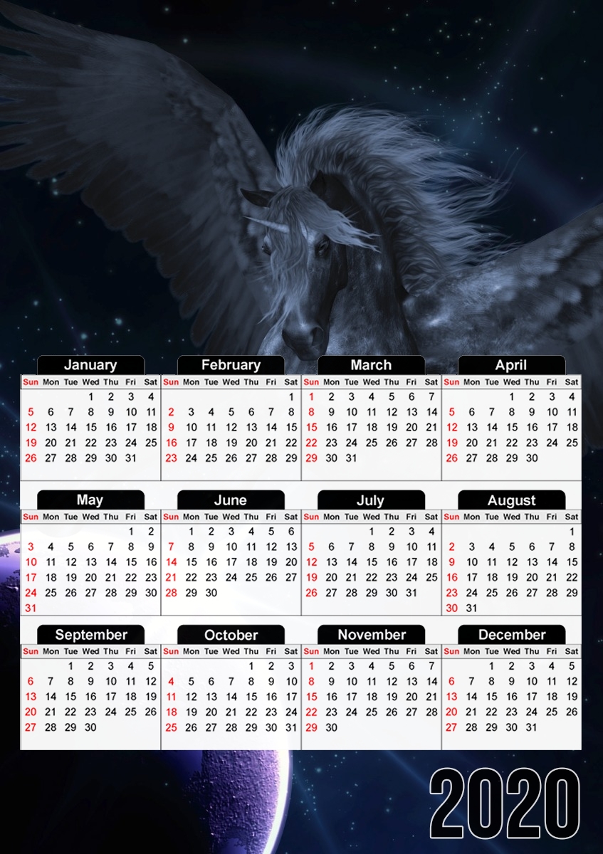 Black Pegasus für A3 Fotokalender 30x43cm