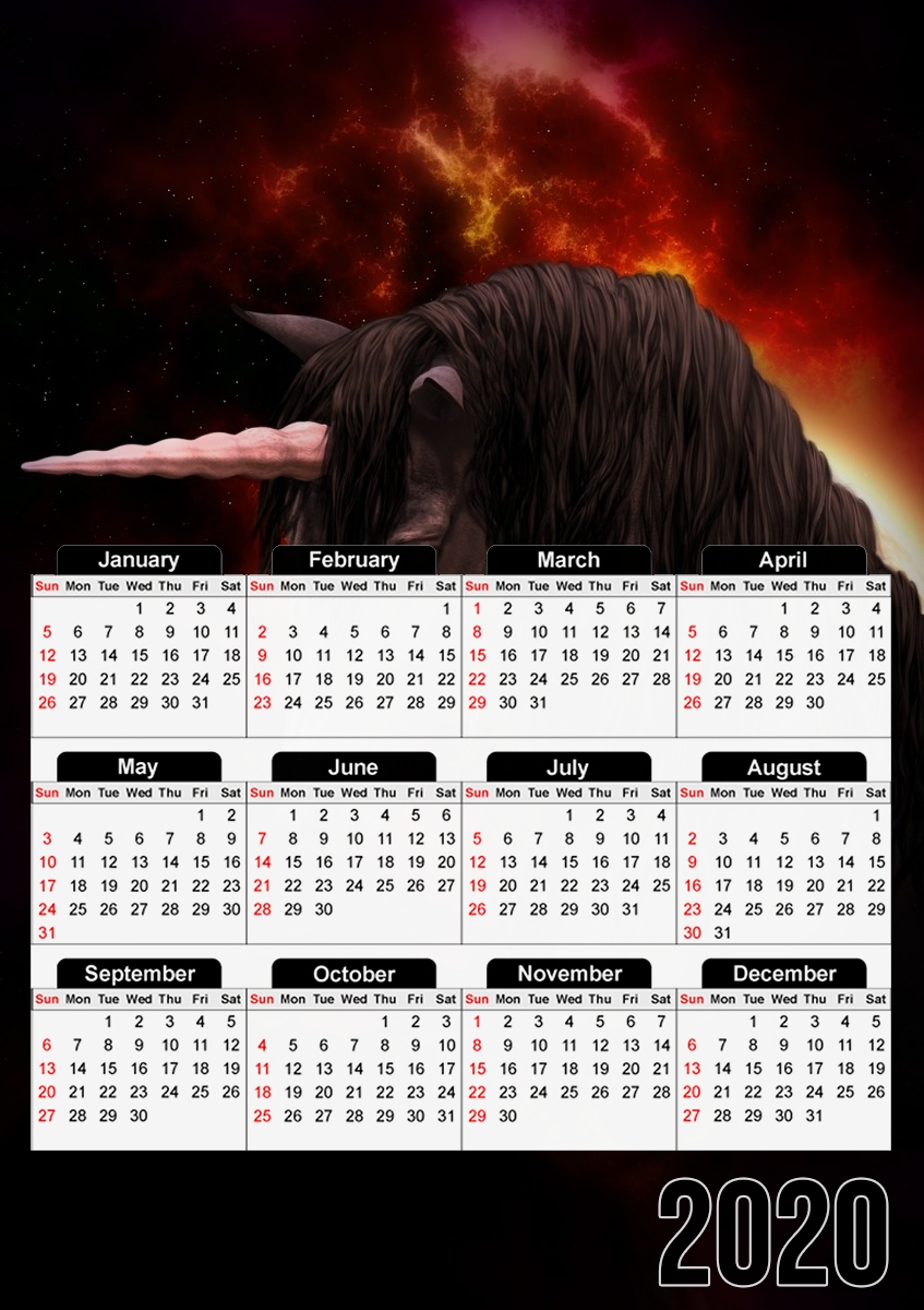 Black Unicorn für A3 Fotokalender 30x43cm