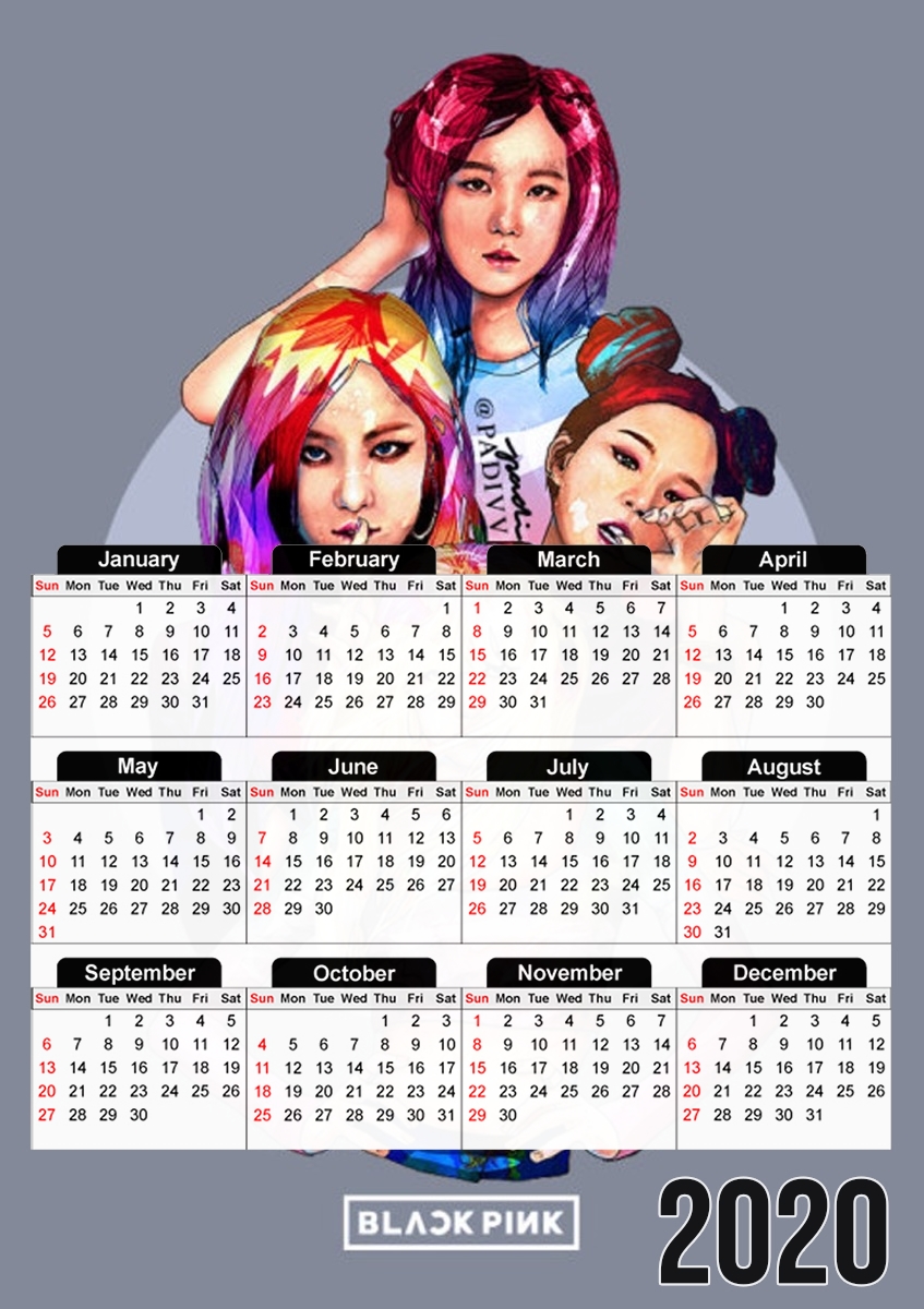 Blackpink FanART für A3 Fotokalender 30x43cm