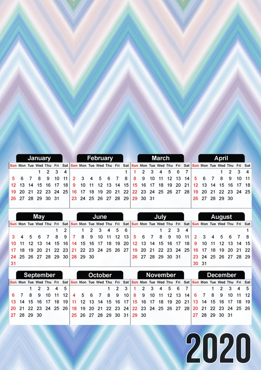 BLUE COLORFUL CHEVRON  für A3 Fotokalender 30x43cm