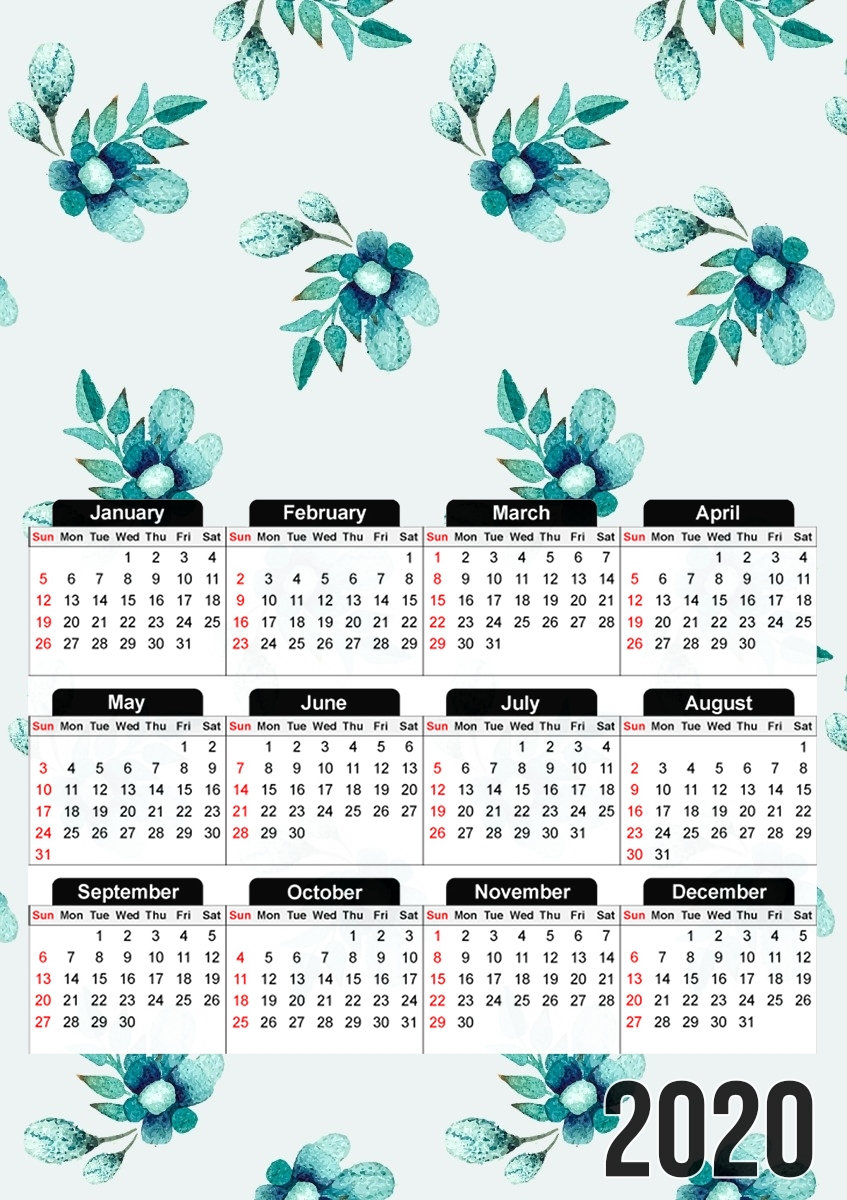 Blue Flowers für A3 Fotokalender 30x43cm