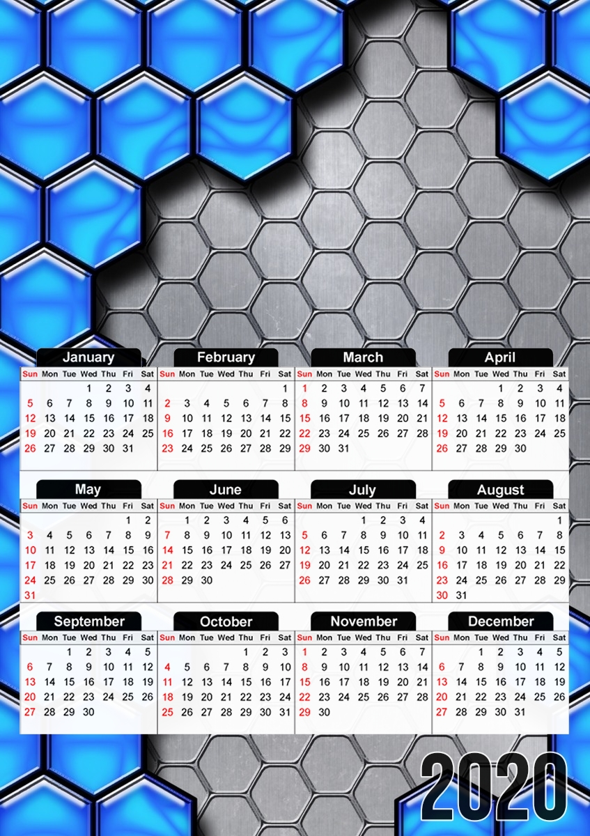 Blau Metallic-Skala für A3 Fotokalender 30x43cm