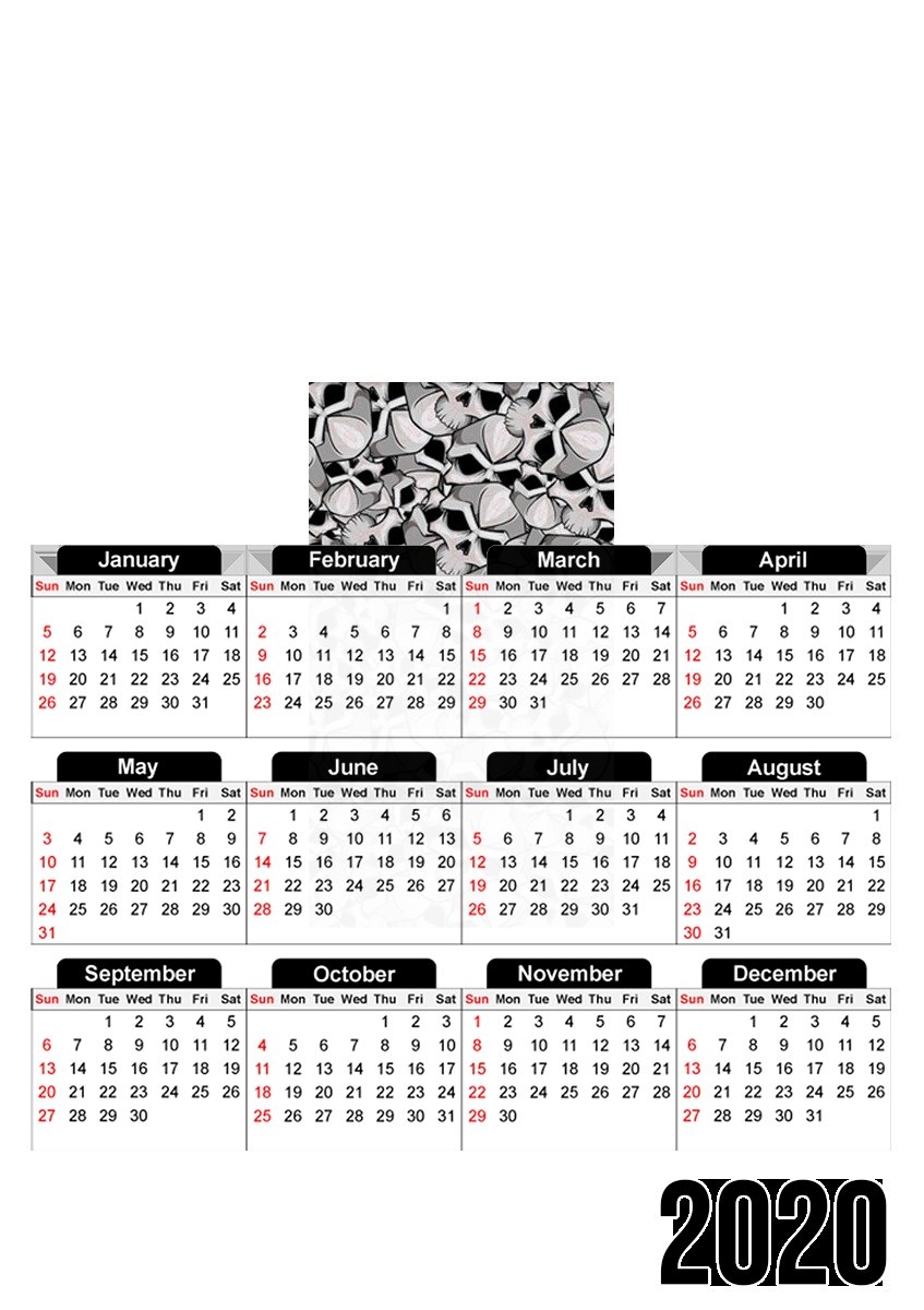 Knochen - Totenkopf für A3 Fotokalender 30x43cm