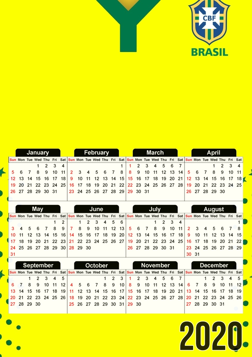 Brazil Trikot Selecao Home für A3 Fotokalender 30x43cm