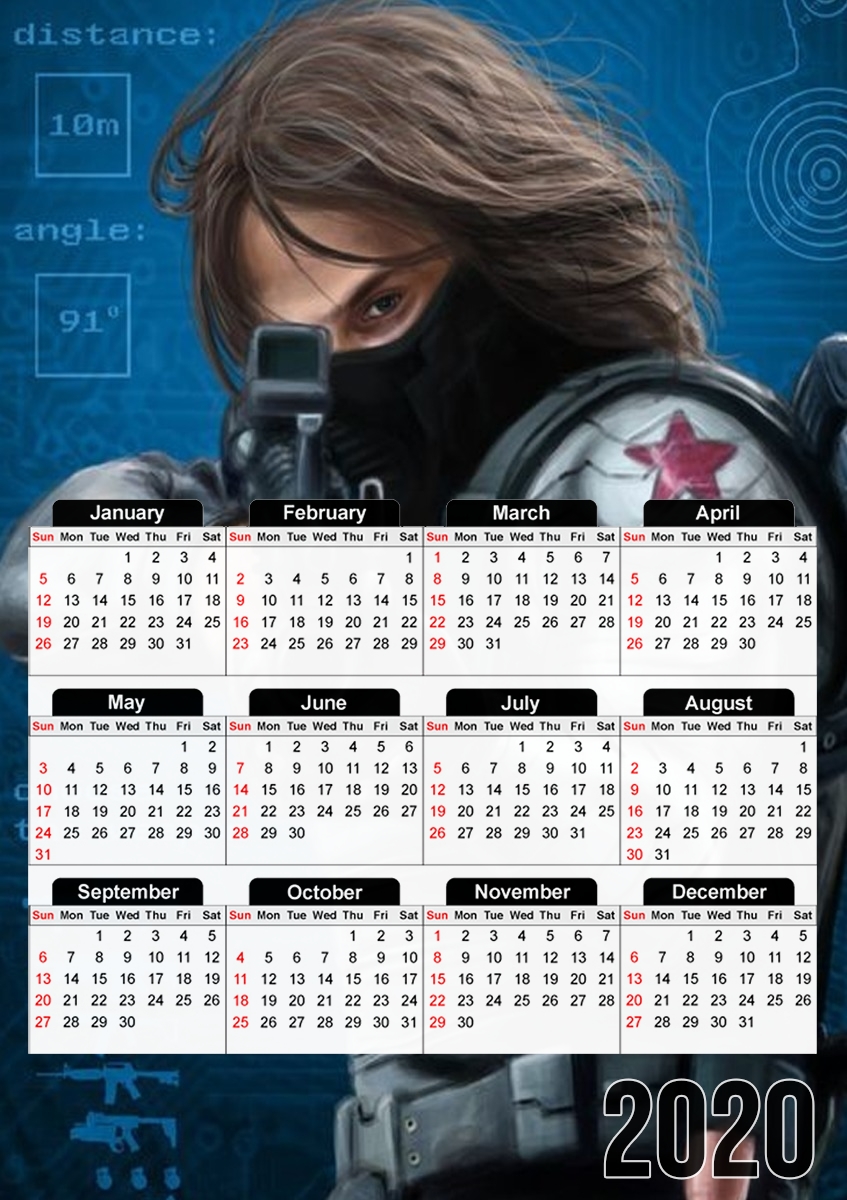 Bucky Barnes Aka Winter Soldier für A3 Fotokalender 30x43cm