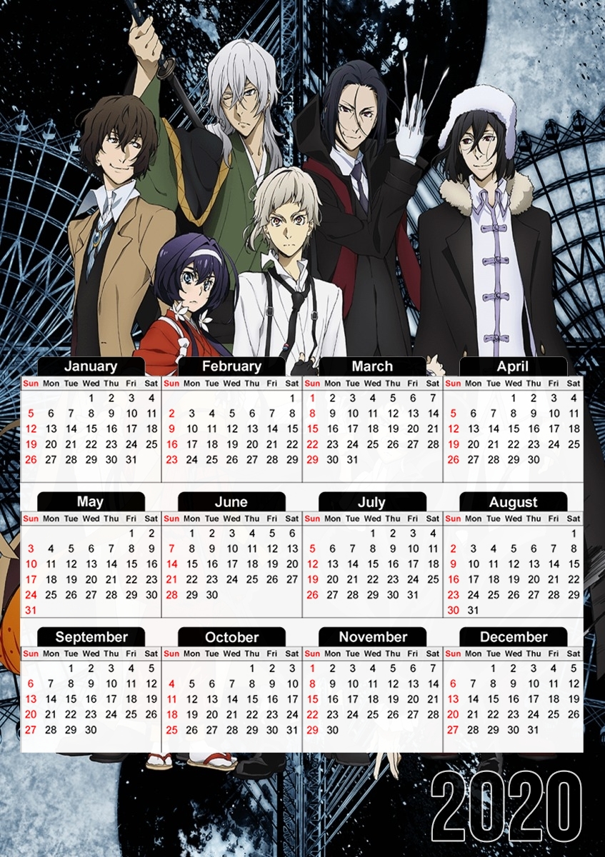 Bungo Stray Dogs für A3 Fotokalender 30x43cm