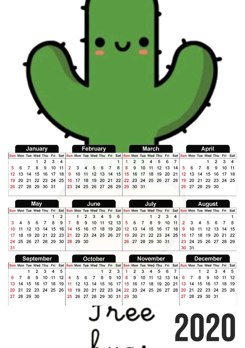 Cactus Free Hugs für A3 Fotokalender 30x43cm