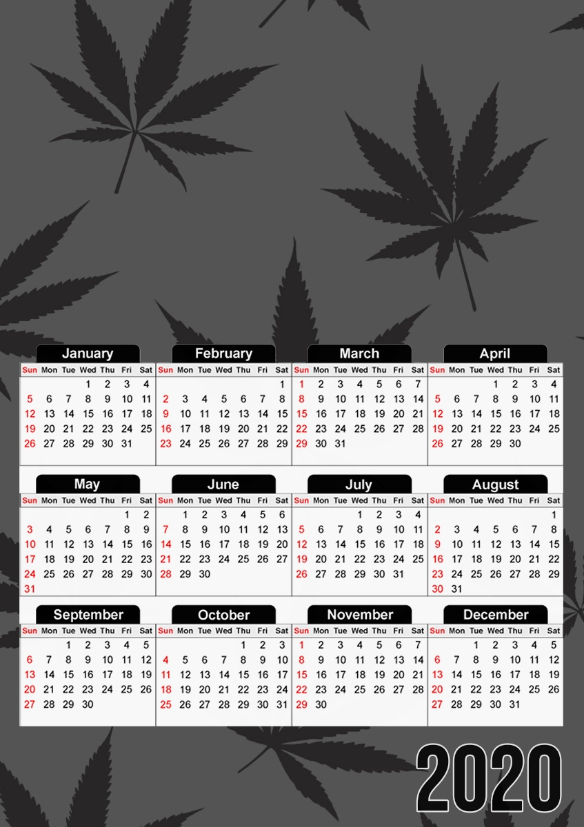 Cannabis Leaf Pattern für A3 Fotokalender 30x43cm