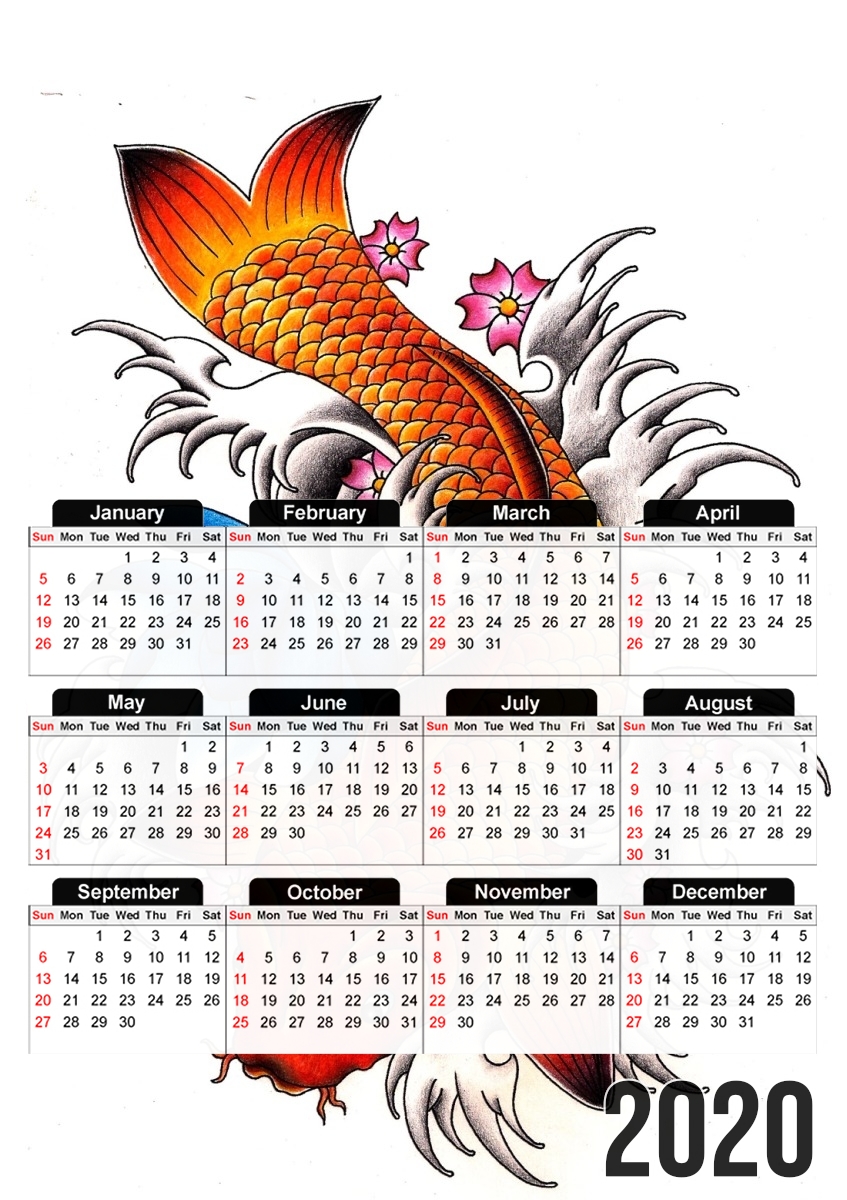 Carpe japonaise für A3 Fotokalender 30x43cm