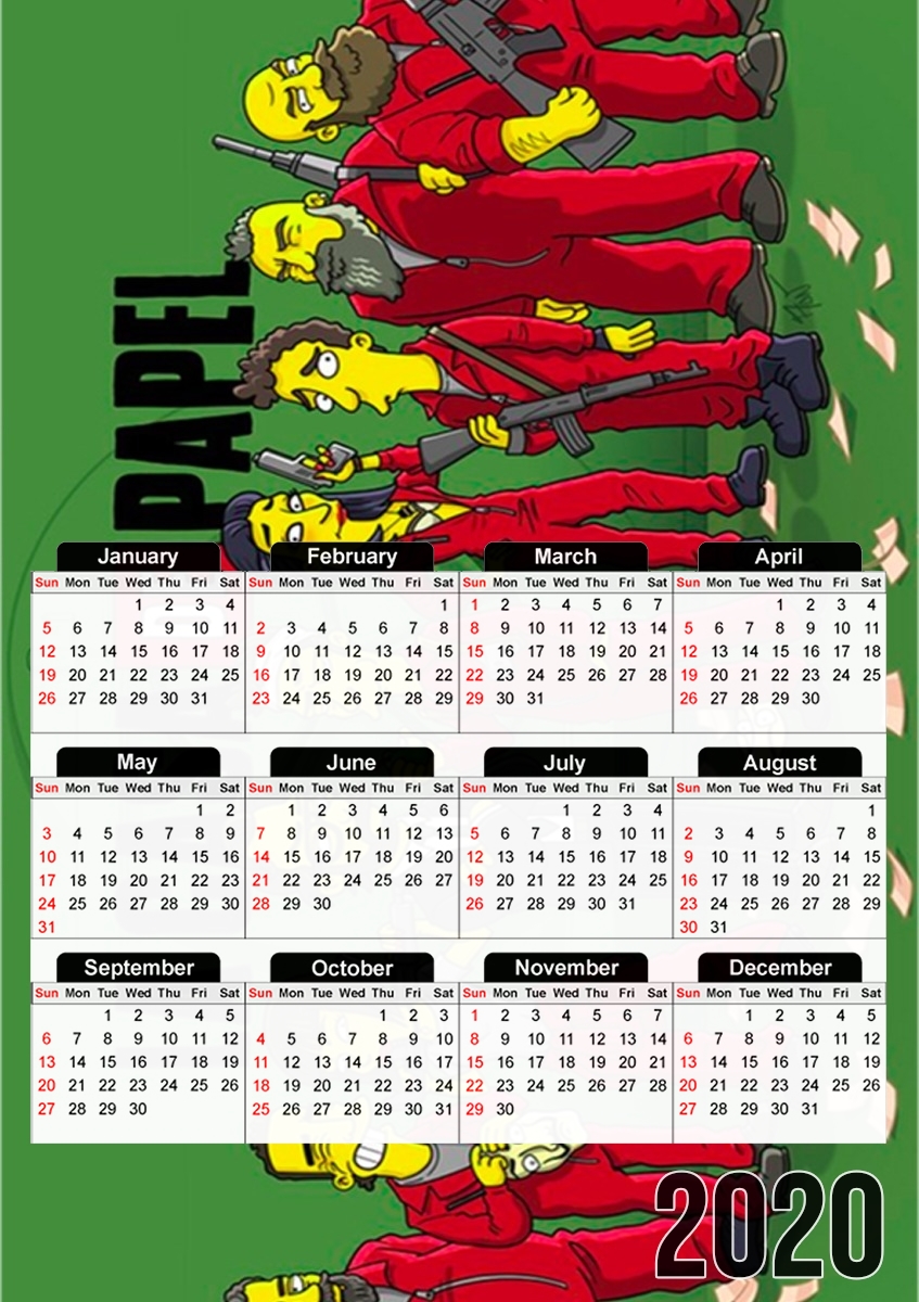 Casa de papel mashup Simpson für A3 Fotokalender 30x43cm