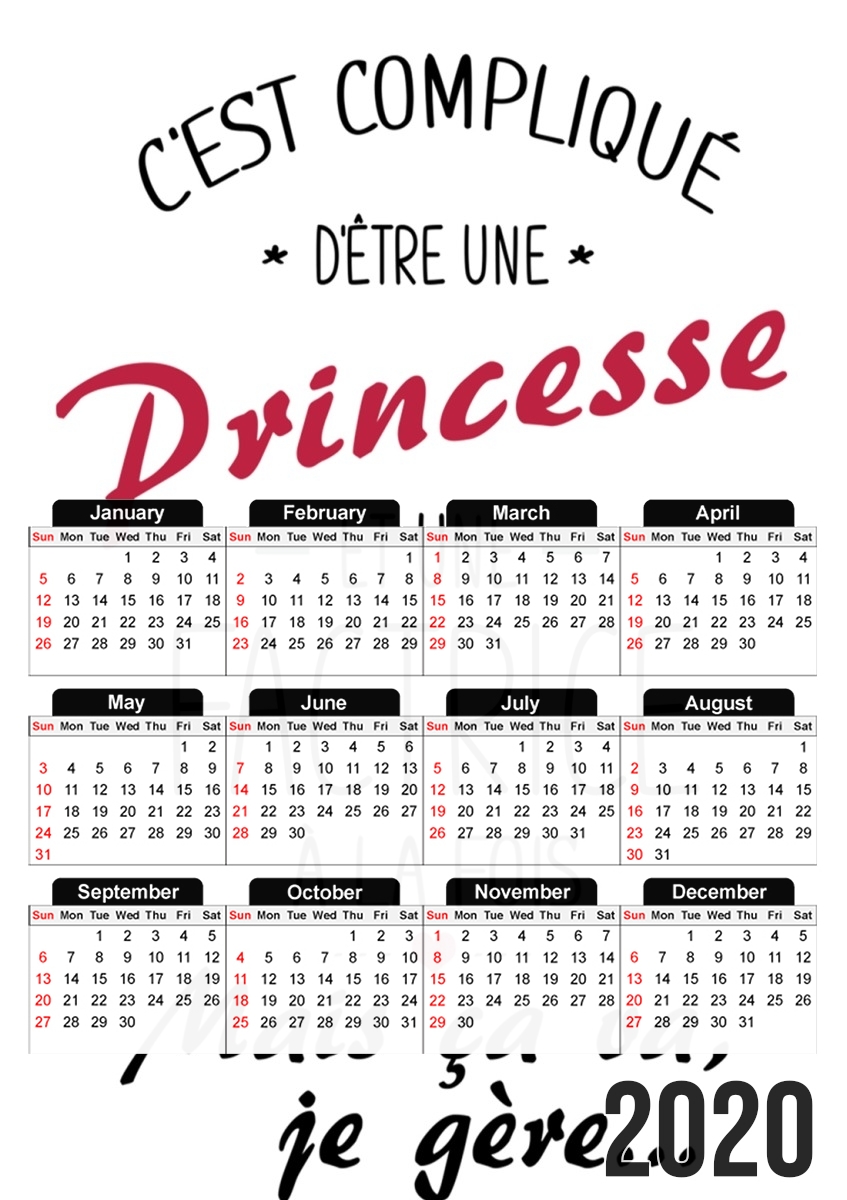 Cest complique detre une princesse et une factrice für A3 Fotokalender 30x43cm