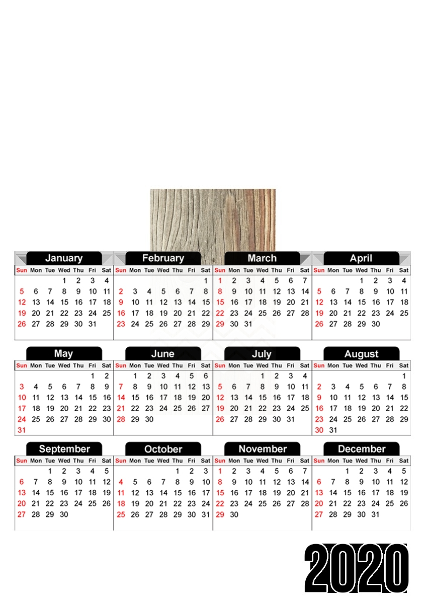 Chevron auf Holz für A3 Fotokalender 30x43cm
