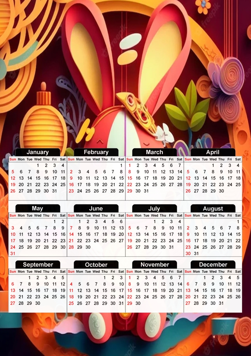 Chinese New Year 2023 für A3 Fotokalender 30x43cm