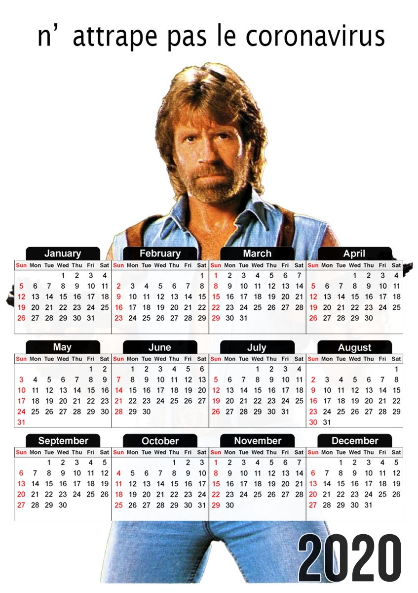 Chuck Norris Against Covid für A3 Fotokalender 30x43cm