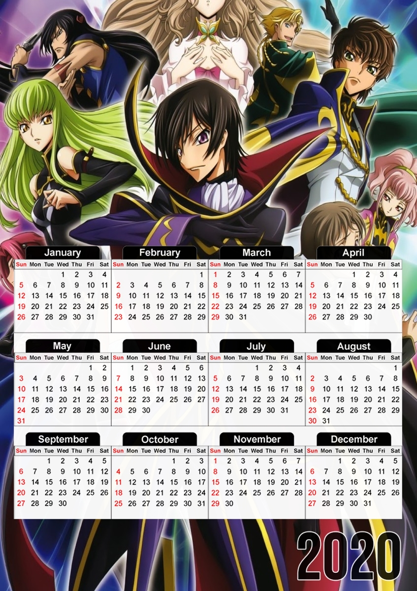 Code Geass für A3 Fotokalender 30x43cm