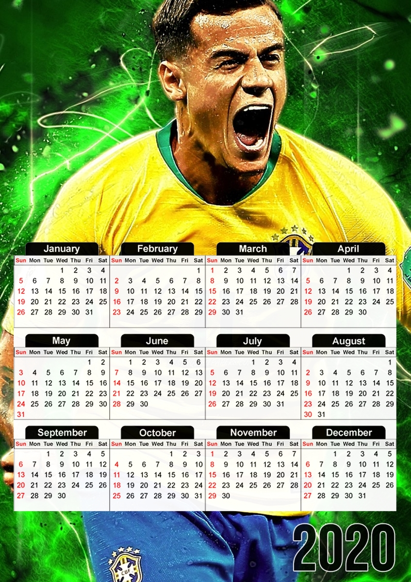 coutinho Football Player Pop Art für A3 Fotokalender 30x43cm