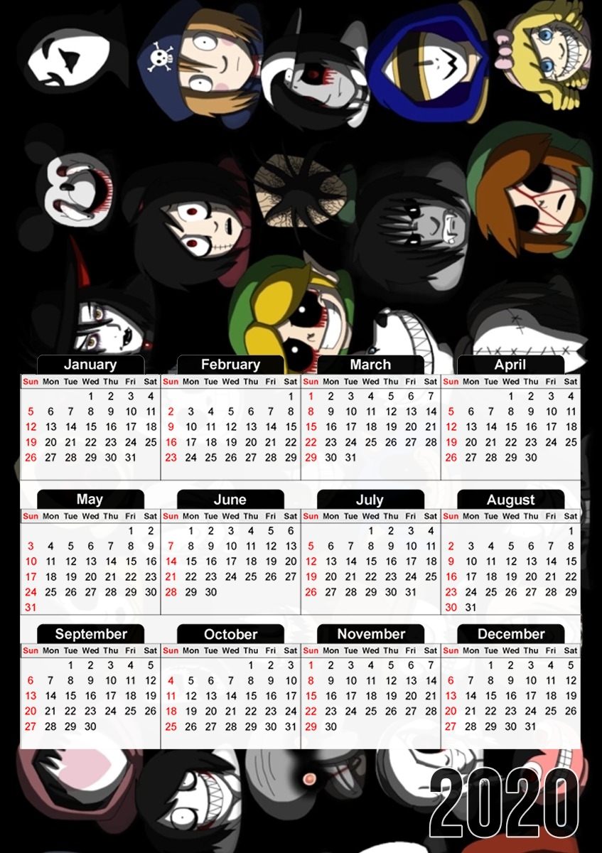 Creepypasta für A3 Fotokalender 30x43cm