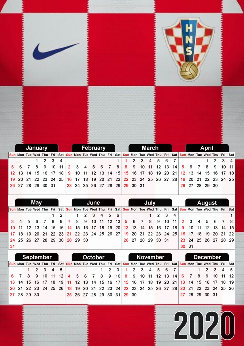 Croatia World Cup Russia 2018 für A3 Fotokalender 30x43cm