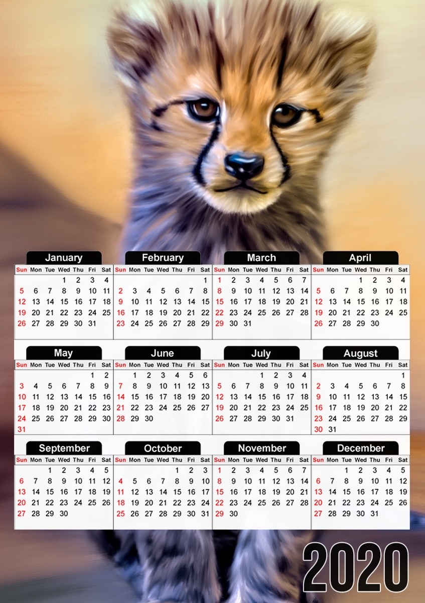 Cute cheetah cub für A3 Fotokalender 30x43cm